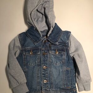 Urban Republic Blue Denim Jacket with Gray Hood